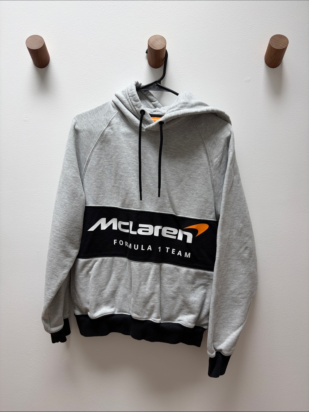 Levi's Gray and Black McLaren F1 Hoodie with Orange Accent